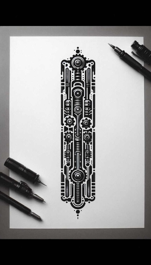 biomechanics tattoo design ideas color richness machine motifs for temple