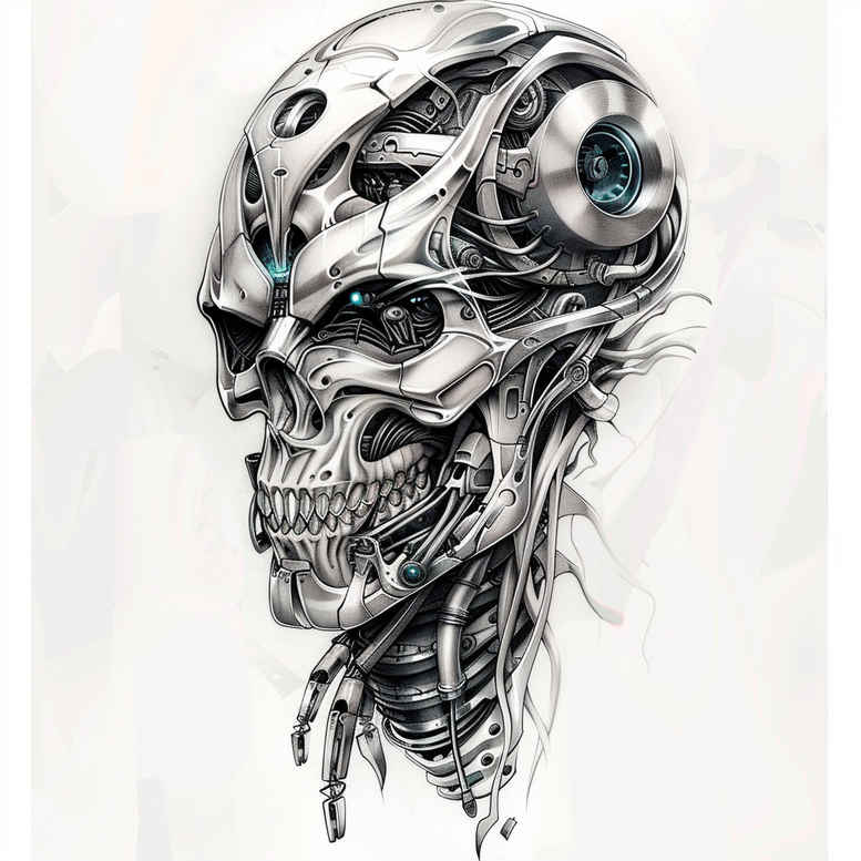 biomechanics tattoo design ideas decorative elements machine motifs shows resilience