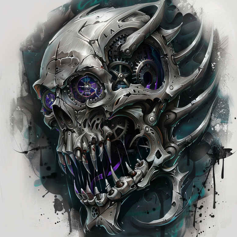 biomechanics tattoo design ideas CGI-rendered mechanical energy for toe