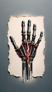 biomechanics tattoo design ideas Surrealism translucent layers mechanical joints for abdomen