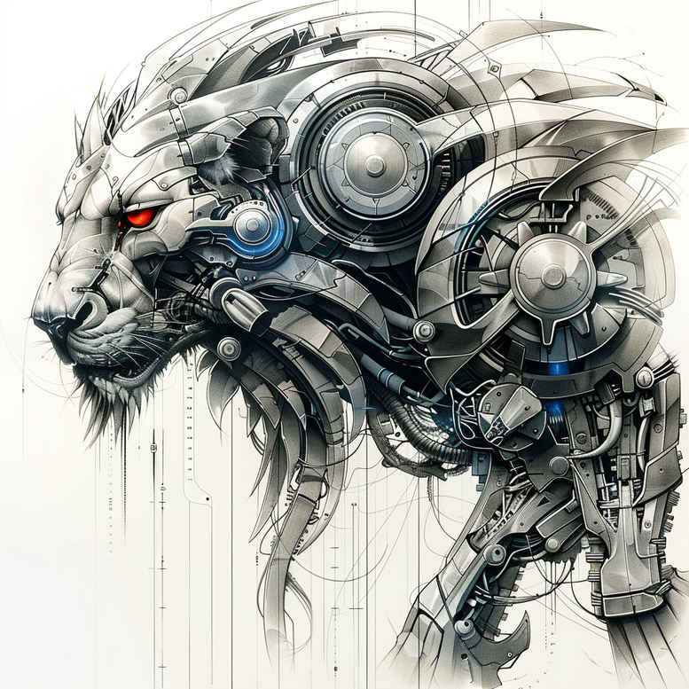 biomechanics tattoo design ideas Surrealism esoteric mechanical joints for behind ear