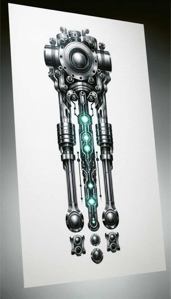 biomechanics tattoo design ideas Surrealism imperfect symmetry mechanical parts for wrist