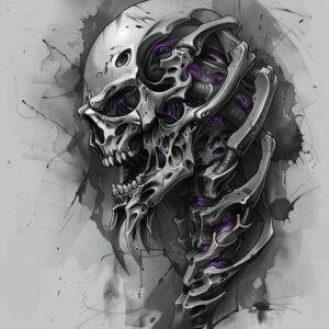 biomechanics tattoo design ideas deep-shading mechanical strength for nape