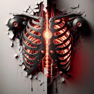 biomechanics tattoo design ideas Realism natural contrast mechanical strength meaning strength
