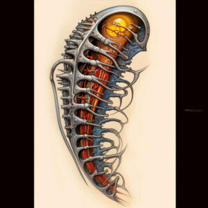 biomechanics tattoo design ideas Surrealism fantastical mechanical synergy for foot