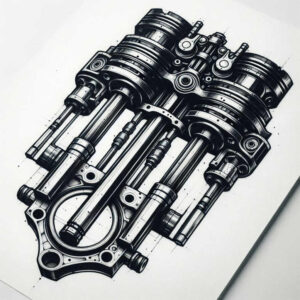 biomechanics tattoo design ideas intricate shading mechanical synergy for foot