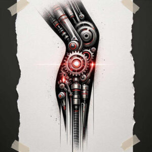 biomechanics tattoo design ideas soft-focus mechanical synergy for knee