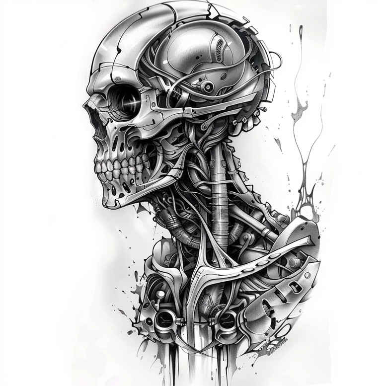 biomechanics tattoo design ideas contoured forms motion dynamics represents endurance