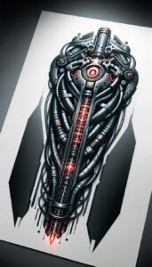 biomechanics tattoo design ideas Realism high-resolution tattoo movement for lower back