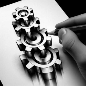 biomechanics tattoo design ideas Surrealism phantasmagoria movement patterns for upper chest
