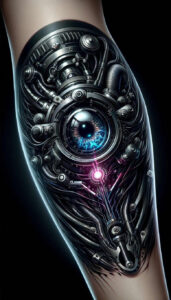 biomechanics tattoo design ideas contoured forms movement patterns symbol of courage