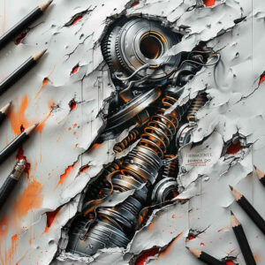 biomechanics tattoo design ideas Surrealism dreamlike muscle activation for ankle