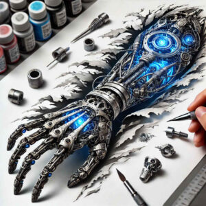 biomechanics tattoo design ideas close-up muscle activation for upper thigh