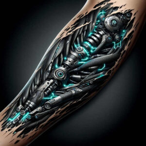 biomechanics tattoo design ideas Realism depth of field muscle activation meaning strength