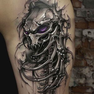 biomechanics tattoo design ideas contrasting colors muscle activation shows determination