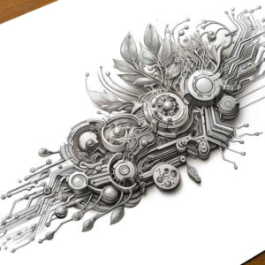 biomechanics tattoo design ideas Surrealism metamorphosis muscle detail for inner arm