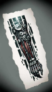 biomechanics tattoo design ideas Realism depth of field muscle detail for lower arm