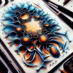 biomechanics tattoo design ideas Surrealism otherworldly muscle fibers for triceps