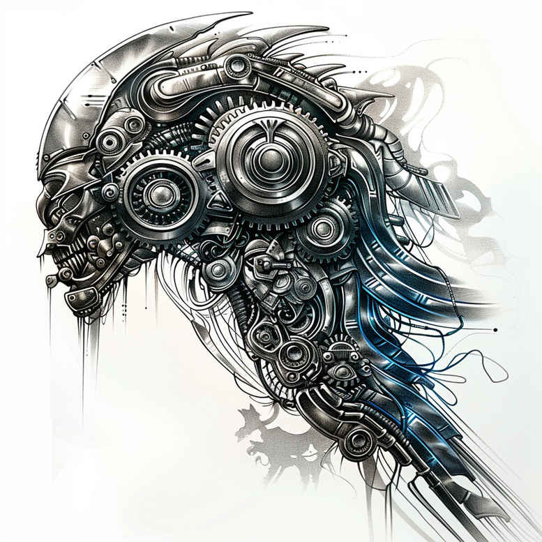 biomechanics tattoo design ideas textured muscular structure for abdomen