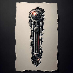 biomechanics tattoo design ideas textured fills muscular structure for inner arm