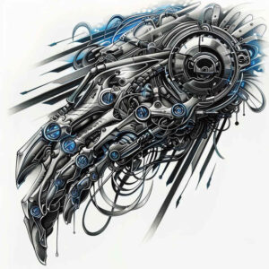 biomechanics tattoo design ideas Surrealism imaginative muscular structure for shoulder blade
