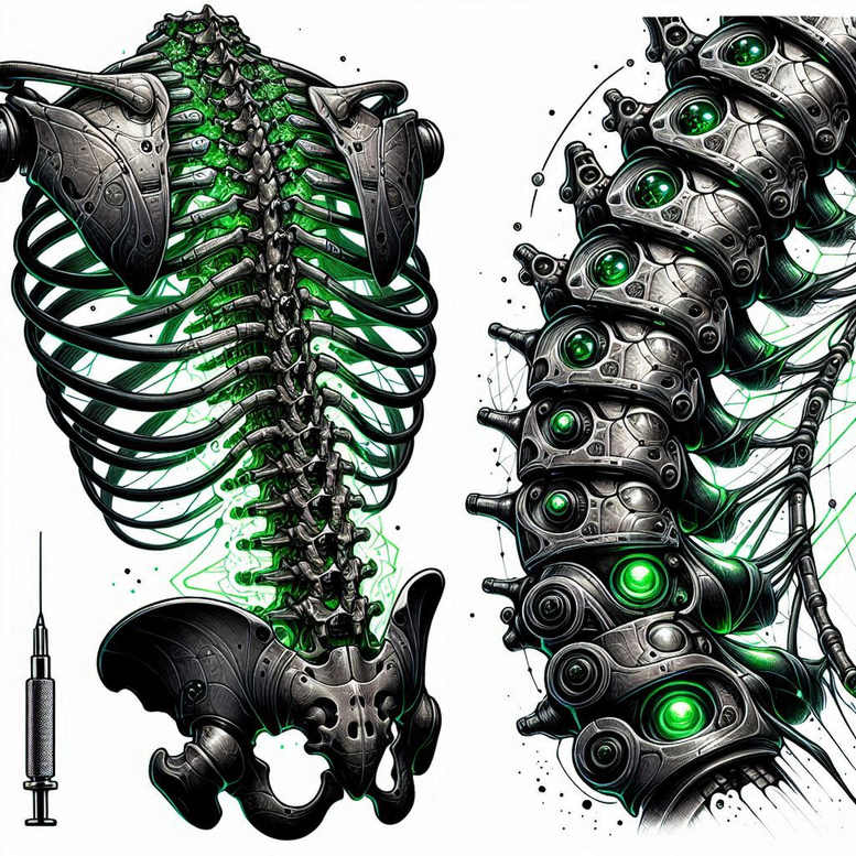biomechanics tattoo design ideas classic motifs organic forms for back of neck