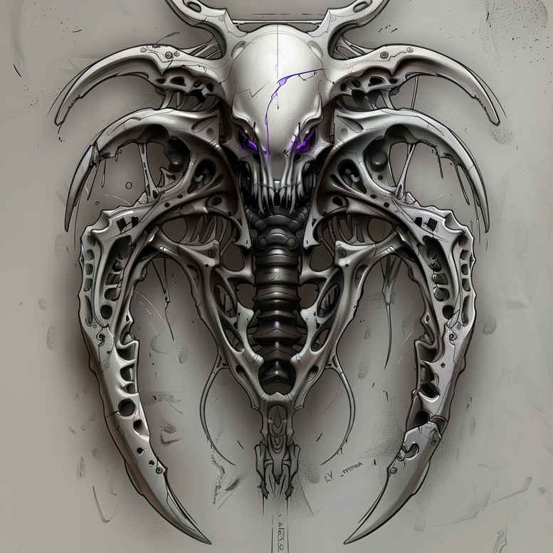 biomechanics tattoo design ideas refined lines organic forms shows strength