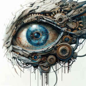biomechanics tattoo design ideas dreamlike organic-mechanical blend for lower thigh
