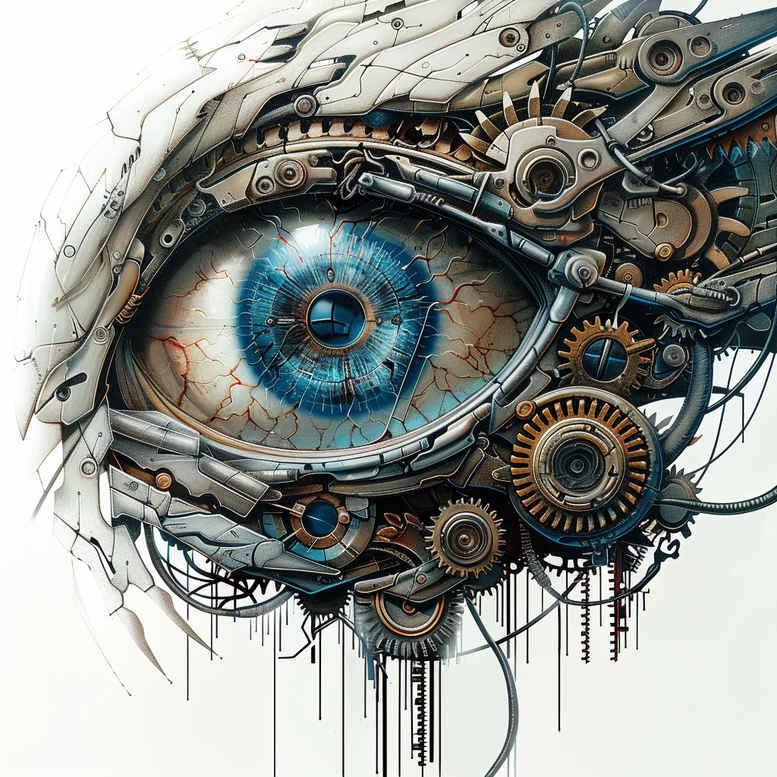 biomechanics tattoo design ideas dreamlike organic-mechanical blend for lower thigh
