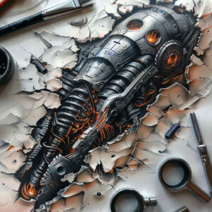 biomechanics tattoo design ideas unreal light organic-mechanical blend for upper shoulder