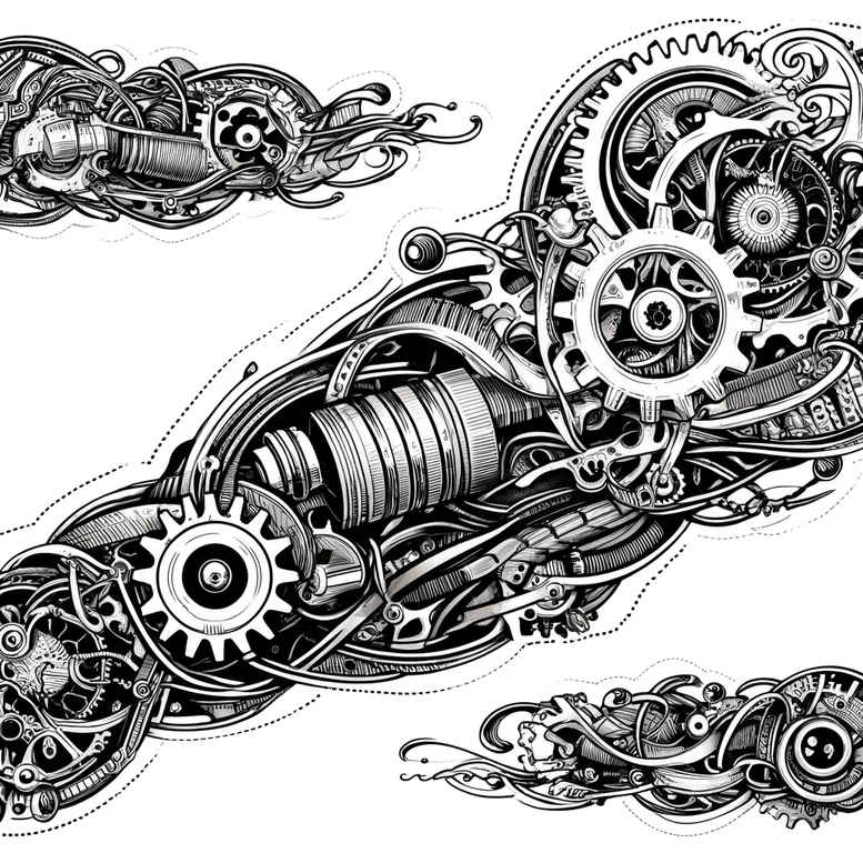 biomechanics tattoo design ideas smooth complexion precision lines for temple