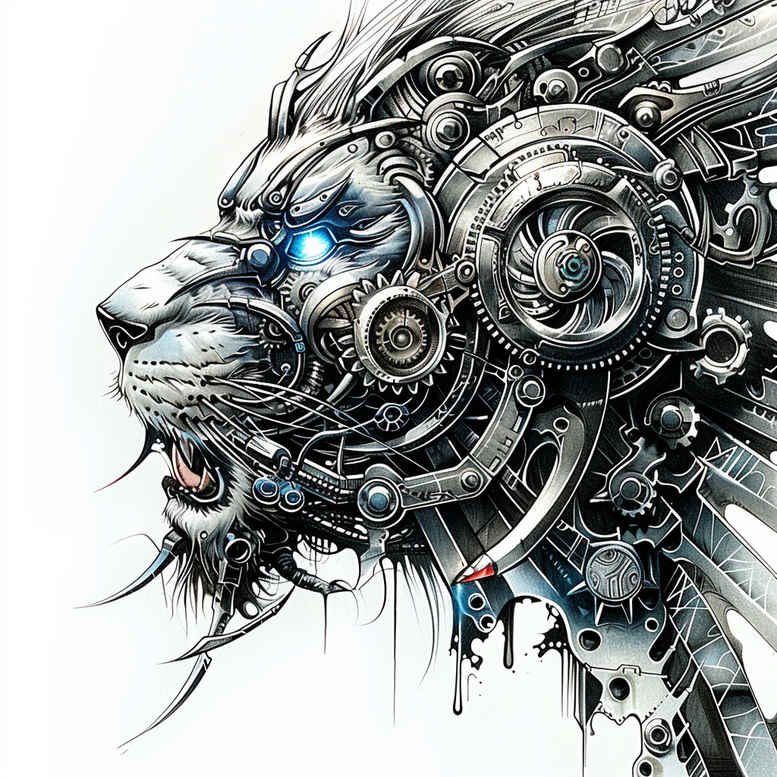 biomechanics tattoo design ideas distorted perspective precision lines symbol of perseverance