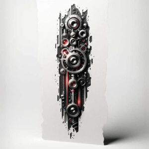 biomechanics tattoo design ideas Realism living skin precision lines symbolising endurance