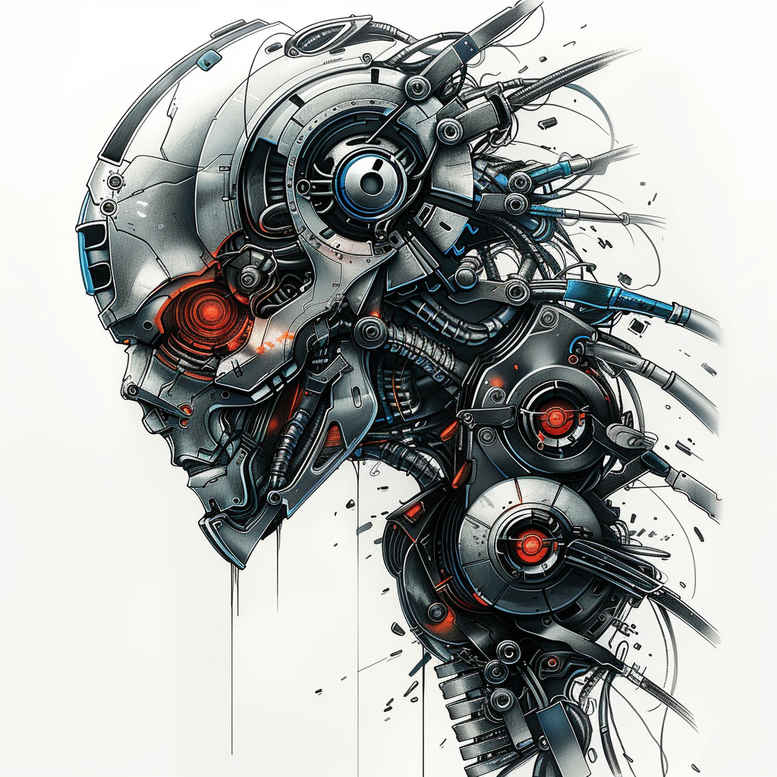 biomechanics tattoo design ideas Surrealism psychological depth realistic muscle for shoulder blade