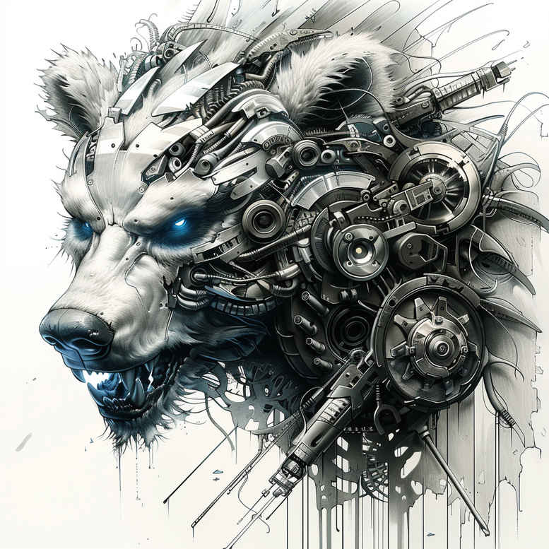 biomechanics tattoo design ideas close-up robotic style for toe