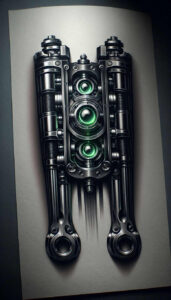 biomechanics tattoo design ideas Surrealism hallucinatory robotic style shows determination