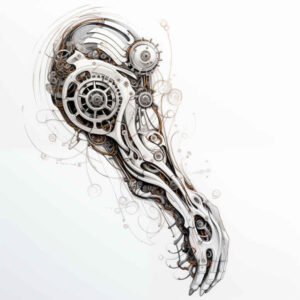 biomechanics tattoo design ideas Realism skin realism robotic style symbol of courage