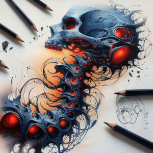 biomechanics tattoo design ideas smooth complexion structural design embodying courage