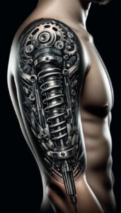biomechanics tattoo design ideas glossy structural design for triceps