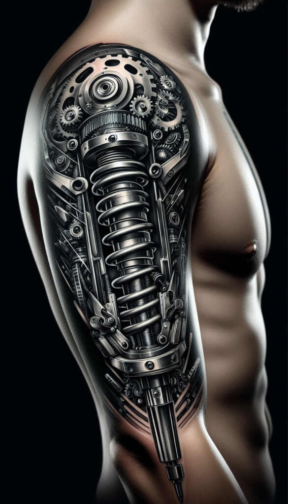 biomechanics tattoo design ideas glossy structural design for triceps