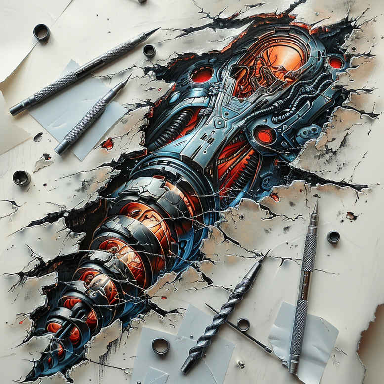 biomechanics tattoo design ideas Surrealism morphic transformation structural design meaning perseverance