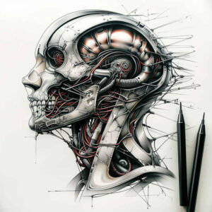 biomechanics tattoo design ideas wide-angle structural design represents perseverance