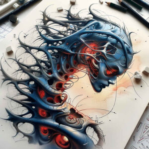 biomechanics tattoo design ideas Realism portrait realism technical motifs for arm