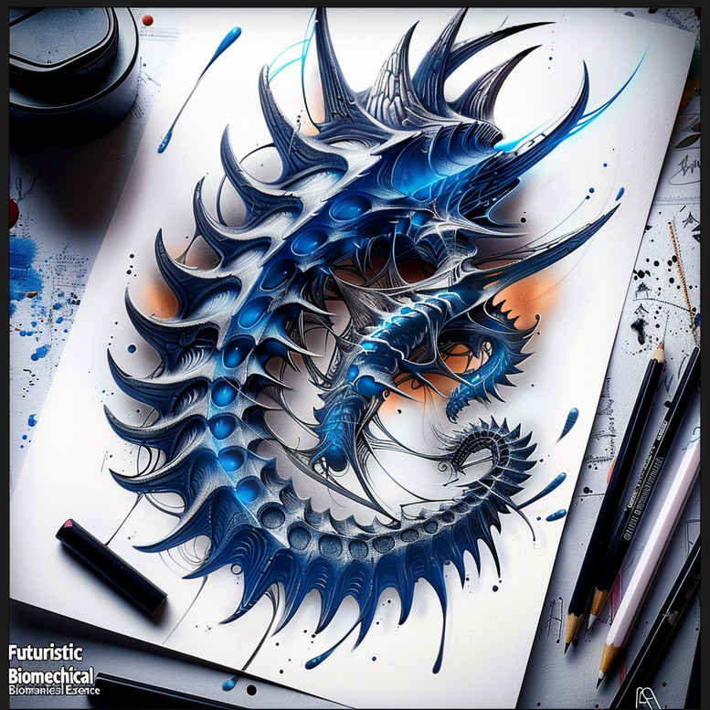 biomechanics tattoo design ideas soft blending technical motifs for upper arm