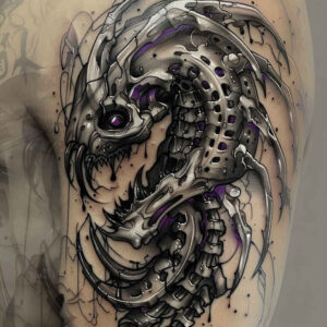 biomechanics tattoo design ideas fine-line technical motifs meaning perseverance