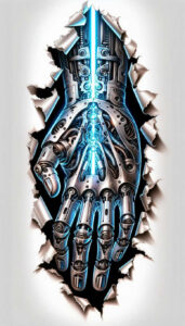 biomechanics tattoo design ideas Surrealism hallucinogenic technical motifs stands for resilience
