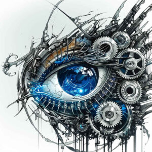 biomechanics tattoo design ideas soft blending technical shading for behind ear