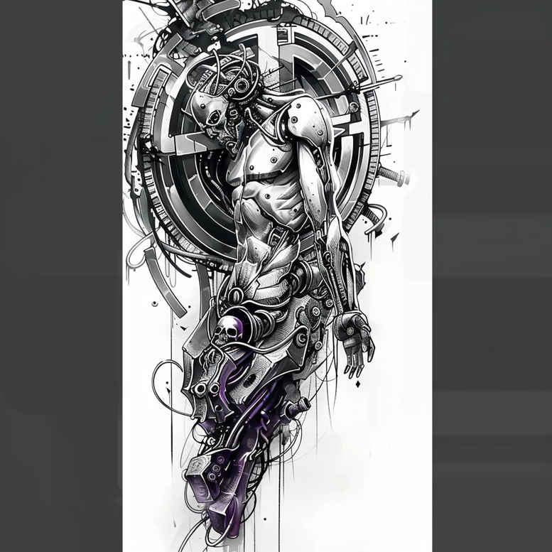 biomechanics tattoo design ideas minimalist technical shading meaning determination