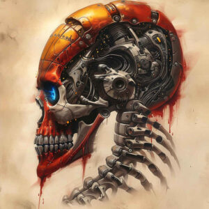 biomechanics tattoo design ideas Surrealism visual paradox technical shading shows resilience