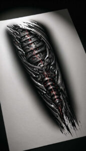 biomechanics tattoo design ideas vector-style tendons for back shoulder